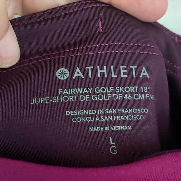 Athleta Fairway Golf Skirt Skort 18" High Waist Built In Shorts Large - Picture 6 of 10
